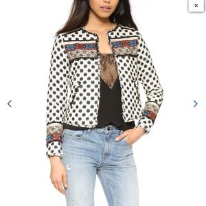 Twelve Street Cynthia Vincent Silk Embroidered Jacket Sz 2 Anthropologie Blazer